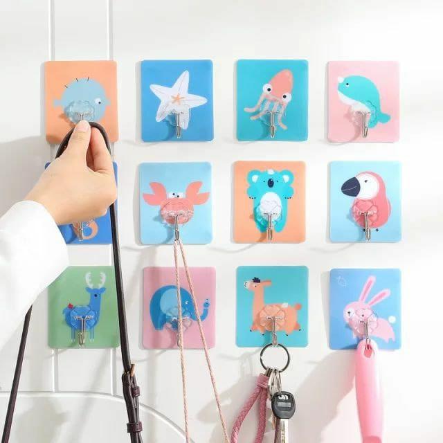 Hooks-Cartoons Strong Adhesive Wall Sticky Hooks(Pack of 3)