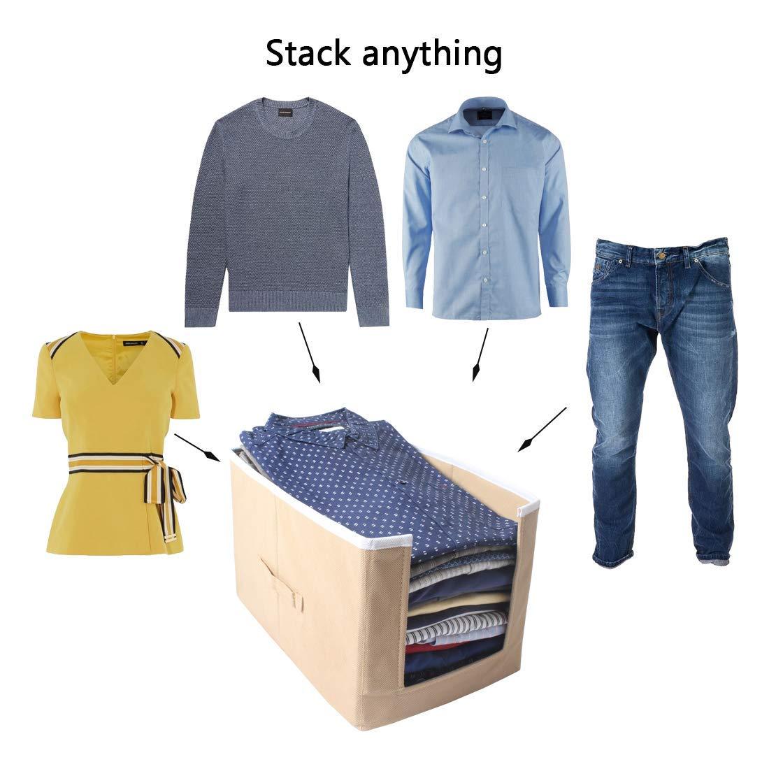 Closet Organizer-Foldable Shirts and Clothing Organizer Stackers(Pack of 2)