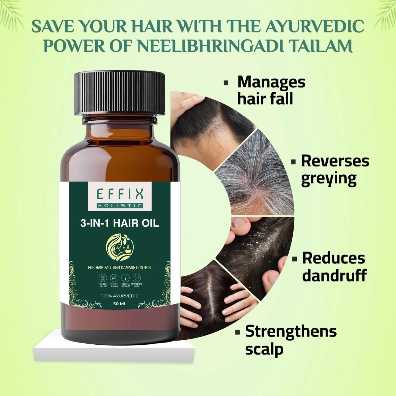 3 in 1 Hair Oil - 50ML