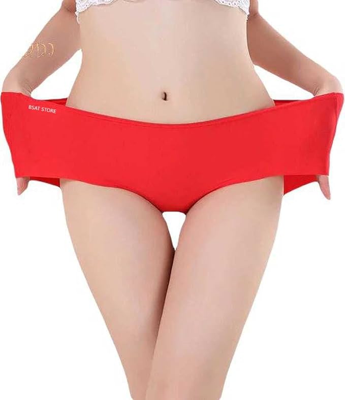 Women's Ice Silk Blend Invisible Lines No Show Hipster Panty (Pack of 1) (Multicolor, S)