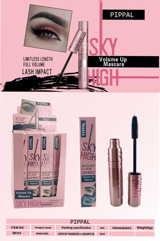Pippal Sky High Eyeliner 1 Pcs with Mascara Ultra Volume Up Volumizing Mascara for Bold And Dramatic Lashes Long Lasting Waterproof 10Gm (Pack of 3)