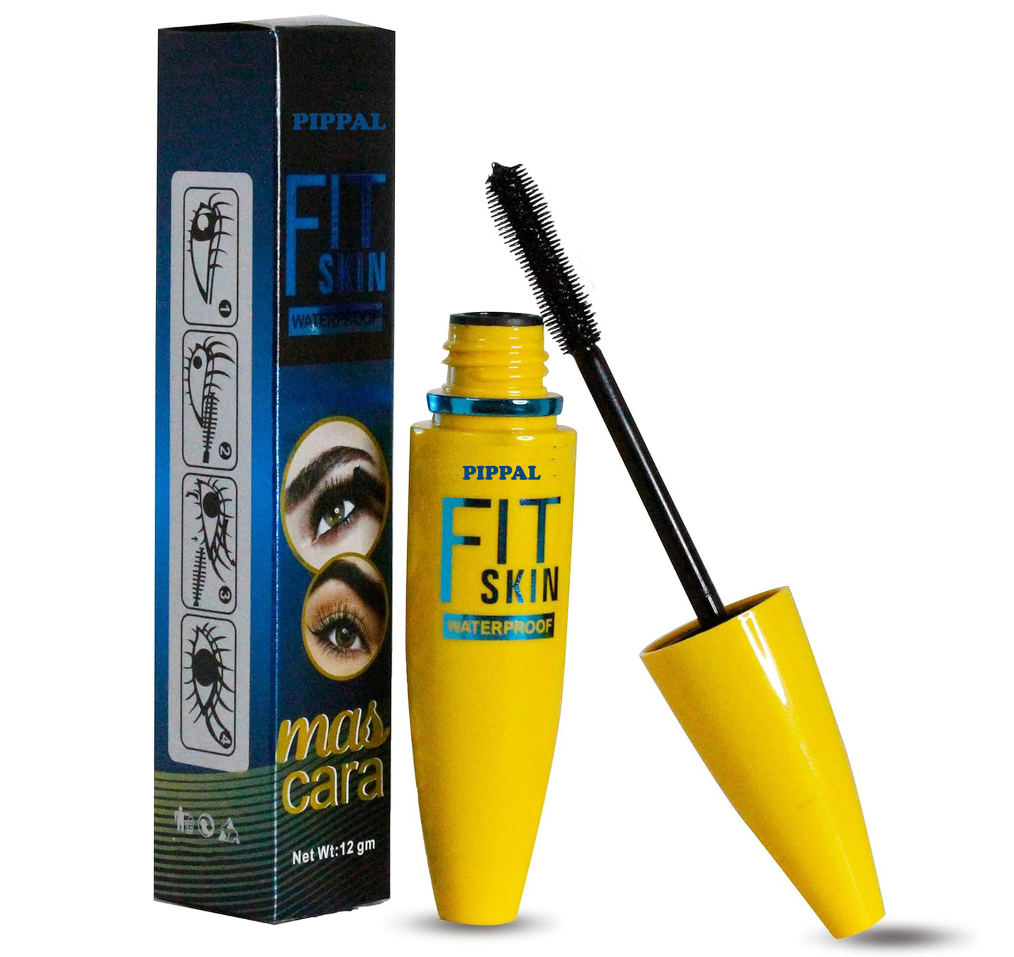 Pippal Fit Skin Mascara Ultra Volume Volumizing Mascara for Bold And Dramatic Lashes Long Lasting Waterproof 12Gm (Pack of 1)