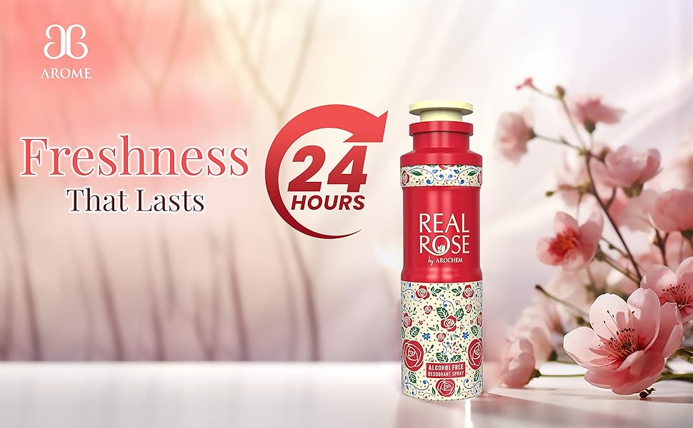 Real Rose Alcohol Free DeoDorant Spray 200ml (Pack of 2)