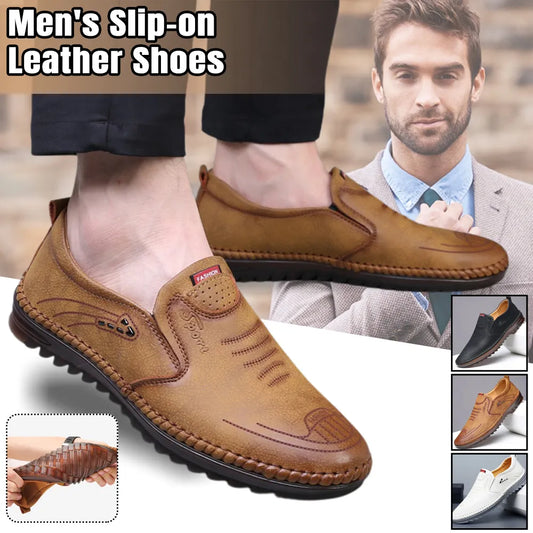 Beige Casual Leather Shoes