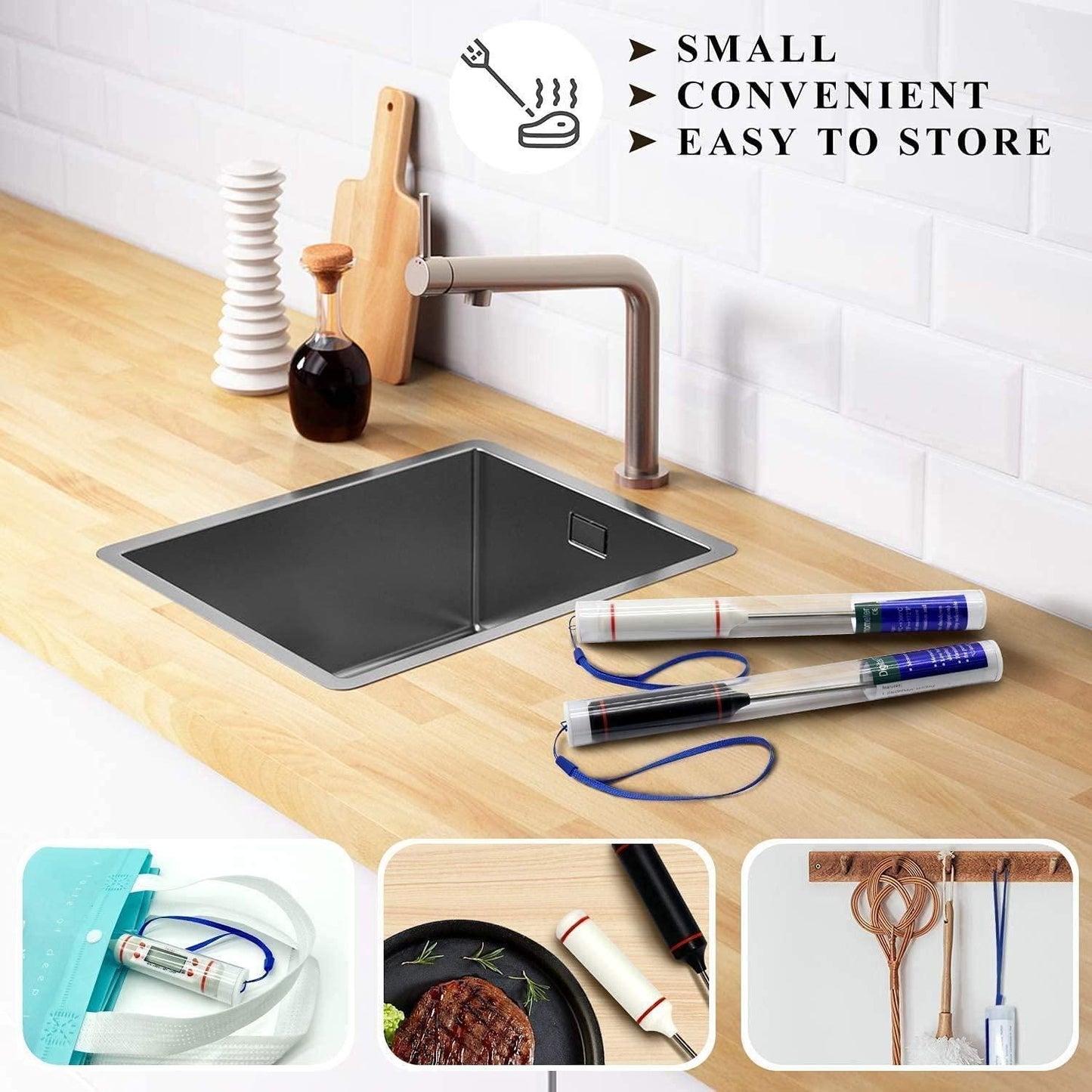 Stainless Probe Kitchen Food Meat Thermometers
