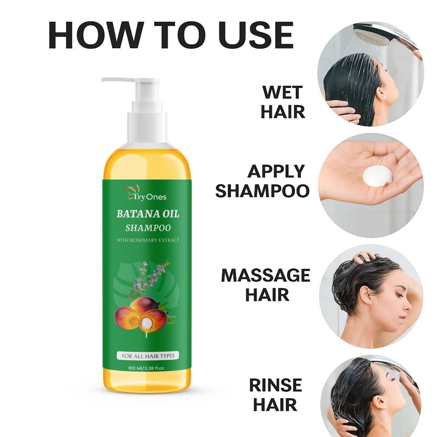 TryOnes BATANA OIL SHAMPOO with Rosemary Extract