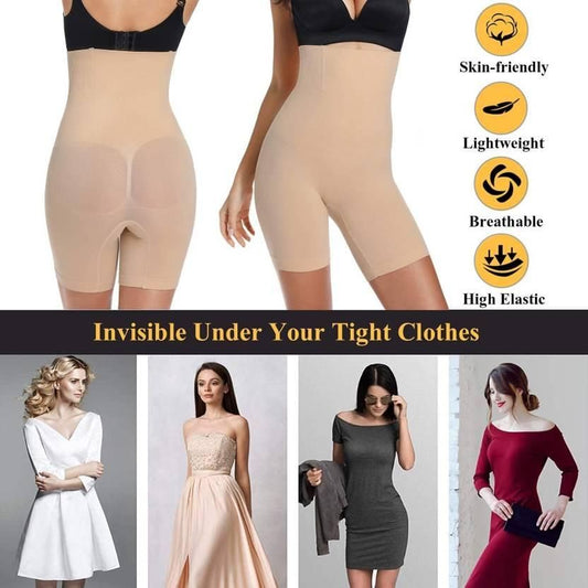 4-in-1 Shaper - Quick Slim Shape Wear Tummy, Back, Thighs, Hips - Black/Efffective Seamless Tummy Tucker