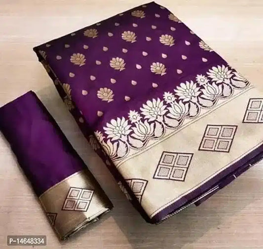 Jacquard Printed Saree for Women (Red, 6.3 m)