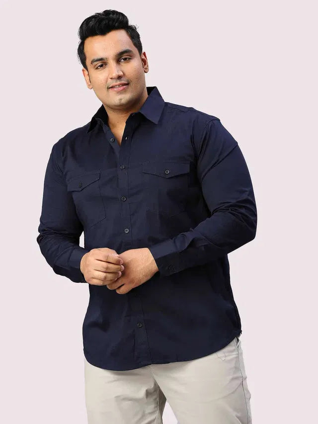 Men Cotton Blend Double Pocket Full Sleeves Shirt Pack of 1