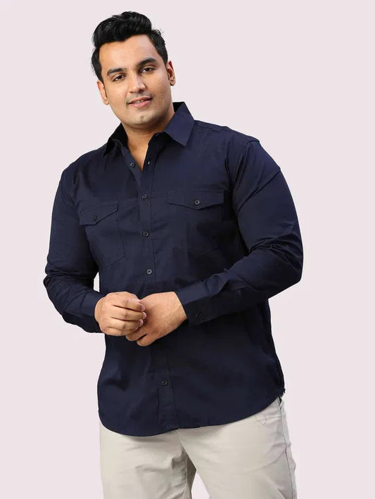 Men Cotton Blend Double Pocket Full Sleeves Shirt Pack of 1